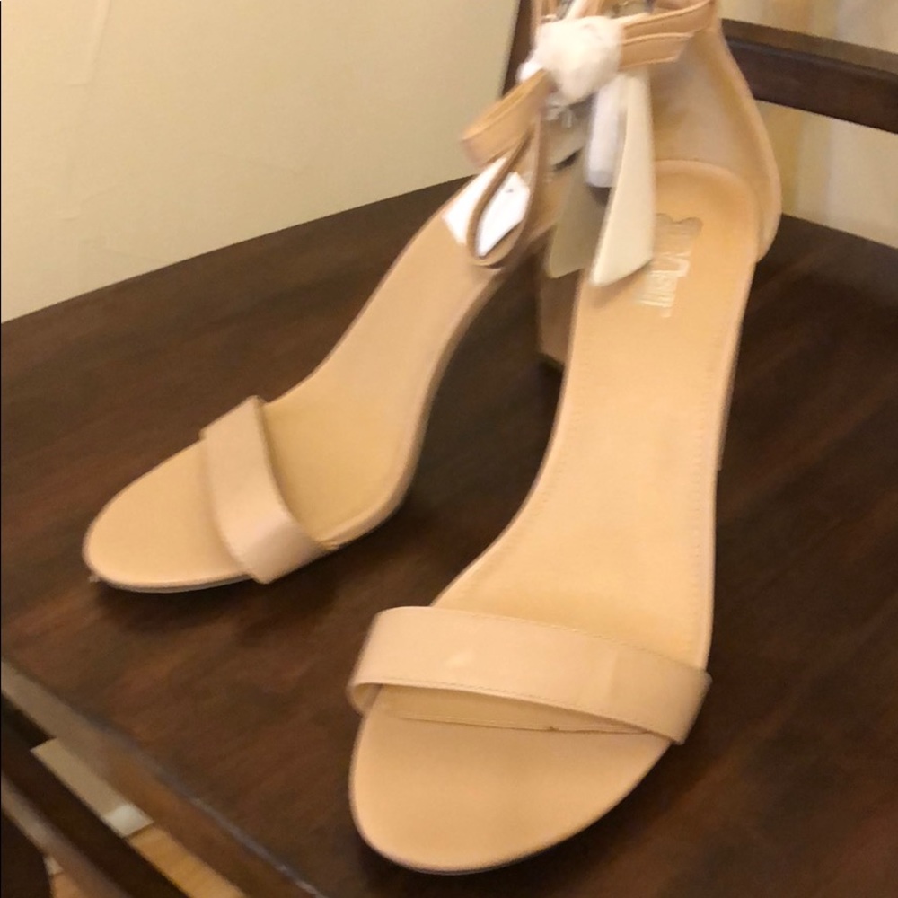 Nude high heel wedges